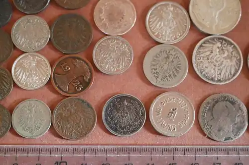 kleiner Fund alter Münzen ab 1764 ? - Silber - Zeppelin Weltflug 1929 usw. 