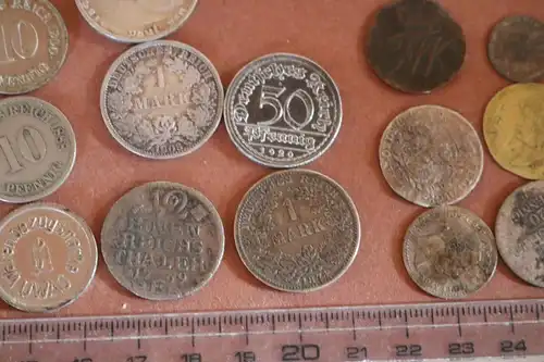 kleiner Fund alter Münzen ab 1764 ? - Silber - Zeppelin Weltflug 1929 usw. 