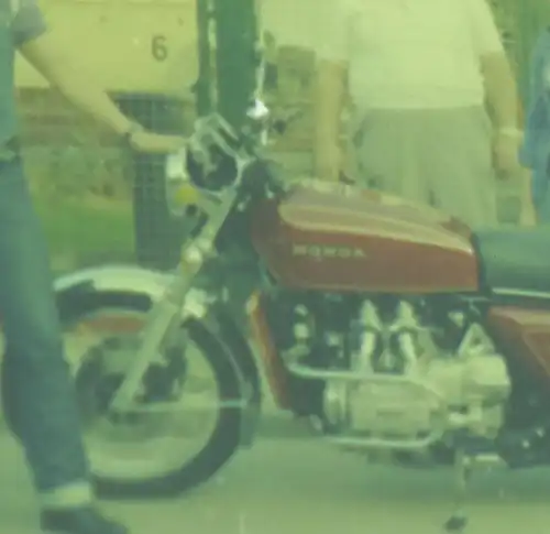vier alte Negativstreifen mit altem Motorrad von Honda - 70-80er Jahre 