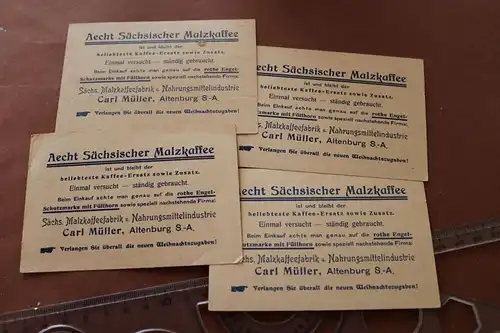 vier alte Sammelbilder ? Aecht Sächsischer Malzkaffee - Altenburg