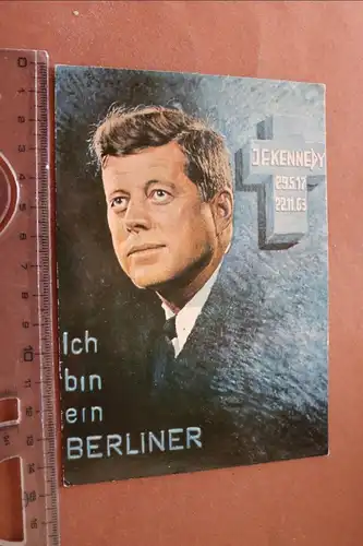 alte Karte - Portrait J.F. Kennedy unvergessen  - Ich bin ein Berliner (2)