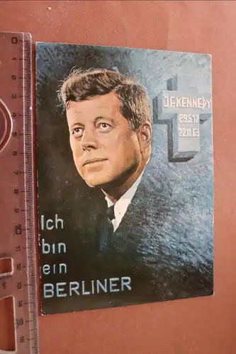 alte Karte - Portrait J.F. Kennedy unvergessen  - Ich bin ein Berliner (2) 