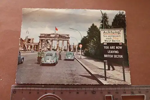 tolle alte Karte - Berlin - Brandenburger Tor - Sie verlassen Westberlin 50er Ja