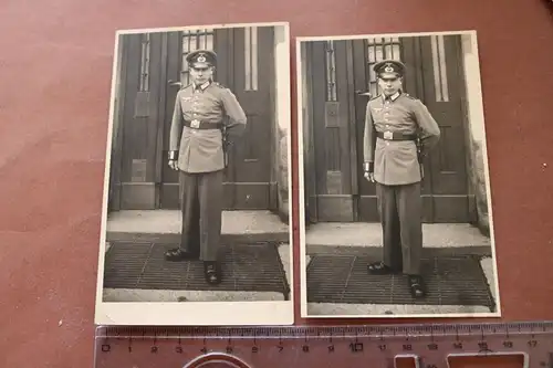 zwei tolle  alte  Fotos - Portrait eines Soldaten