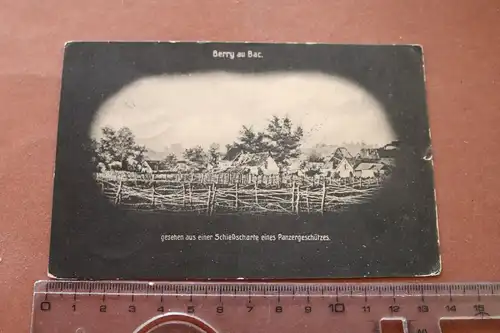 alte Karte - Berry au Bac - gesehen aus Schießscharte eines Panzergeschützes