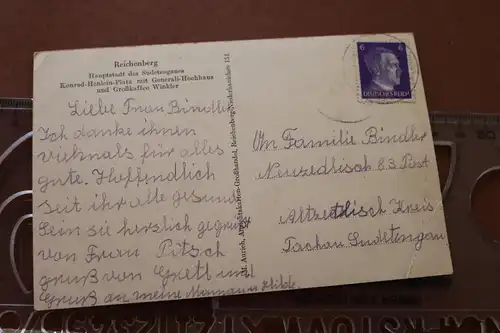 tolle alte Karte - Reichenberg - Sudeten - Generali-Hochhaus  40er Jahre 