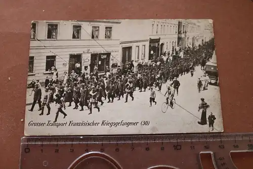 alte Karte - Grosser Transport französischer Kriegsgefangener