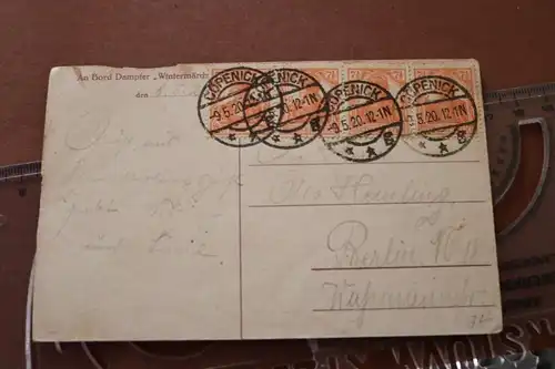 tolle alte Karte - Dampfer Wintermärchen Reederei Nobiling 1920 