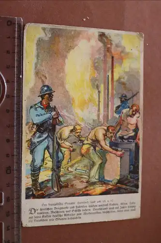 alte Karte - Was der Feind will - französische Senator 1917 