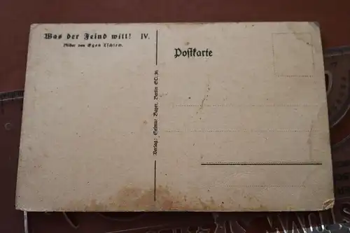 alte Karte - Was der Feind will - französische Senator 1917 