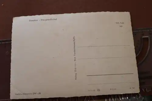 tolle alte Karte - Dresden Hauptbahnhof - 50-60er Jahre ?