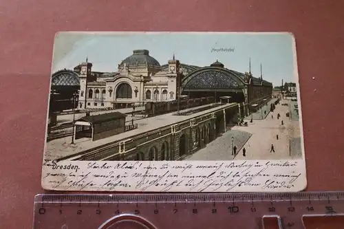 tolle alte Karte - Hauptbahnhof Dresden - 1905