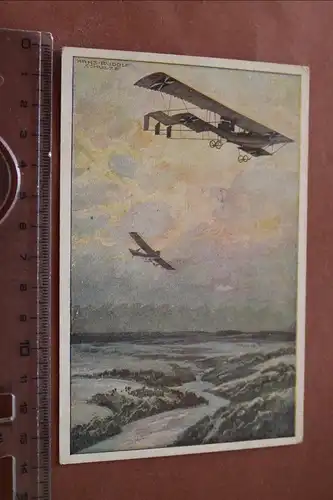 tolle alte Karte - Doppeldecker Erkundungsflug Argonnerwald