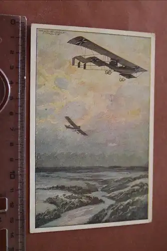 tolle alte Karte - Doppeldecker Erkundungsflug Argonnerwald 