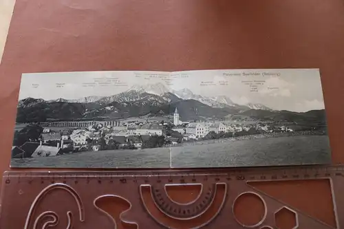 tolle alte Doppelkarte - Panoramakarte Saalfelden - Salzburg