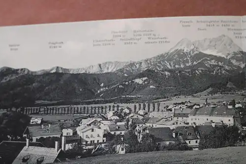 tolle alte Doppelkarte - Panoramakarte Saalfelden - Salzburg