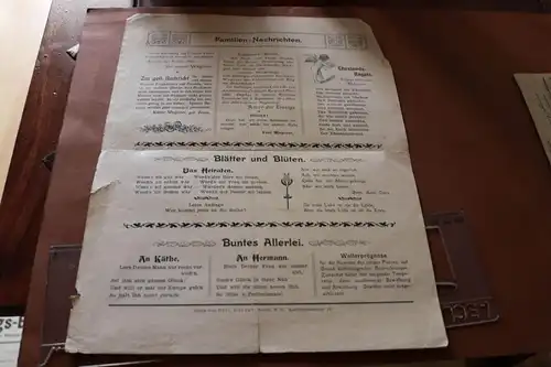tolles altes Hochzeitsblatt - Der Tag der Hochzeit - Berlin 1904