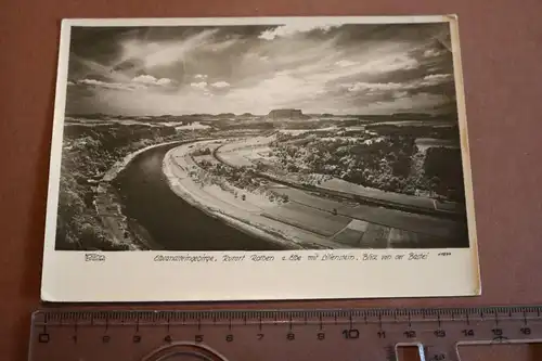 tolle alte Karte - Elbsandsteingebirge - Kurort Rathen a Elbe  1955