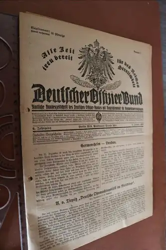 Bundeszeitschrift Deutscher Offizier-Bund Nummer 1 von 1927