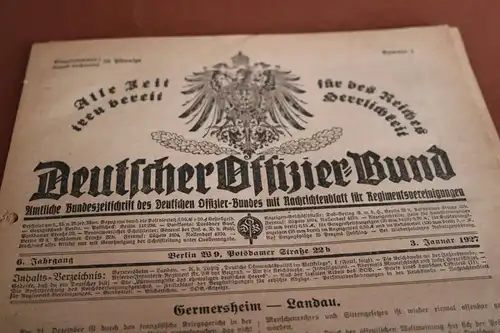 Bundeszeitschrift Deutscher Offizier-Bund Nummer 1 von 1927