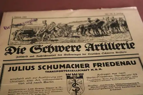 Die schwere Artillerie Zeitschrift und Nachrichtenblatt - Nr.10 , 1927  Belegexe