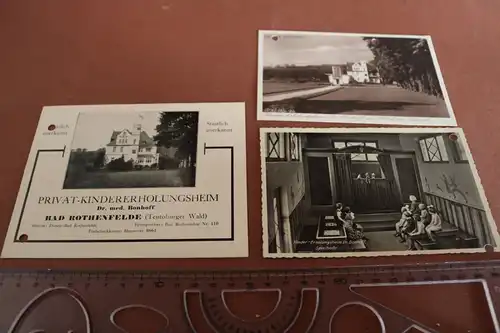 zwei tolle alte Karten und Werbung - Privat-Kindererholungsheim Bad Rothenfelde