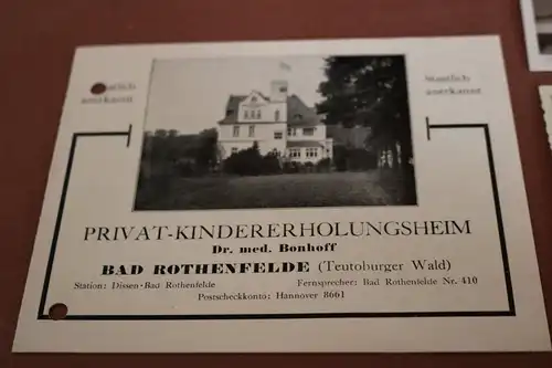 zwei tolle alte Karten und Werbung - Privat-Kindererholungsheim Bad Rothenfelde