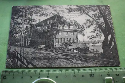 tolle alte Karte - Kiel Studentenheim mit Blick auf den Kriegshafen 1910
