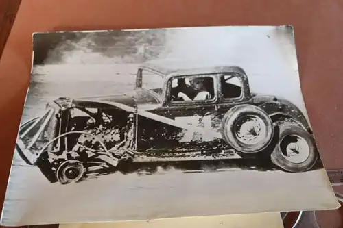 tolles altes Pressefoto - Hotrod - Gebrauchtwagenrennen Walter Ragan 1952
