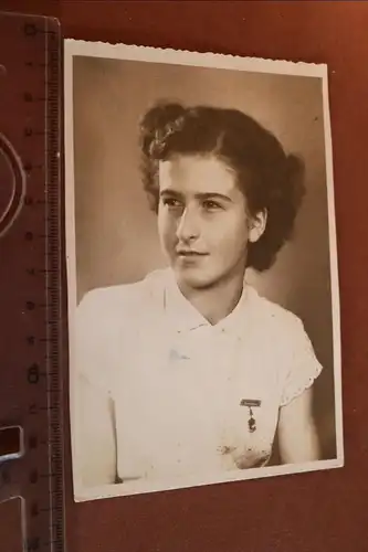 tolles altes Foto - Portrait hübsche junge Frau - Sonneberg 50er Jahre