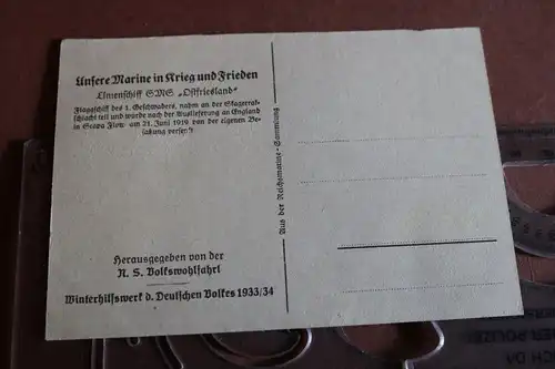 tolle alte Karte - Linienschiff SMS Ostfriesland 30-40er Jahre 
