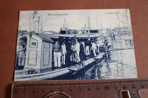 tolle alte Karte Wilhelmshaven  - Taucherboot  1910