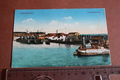 tolle alte Karte Wilhelmshaven  - Torpedobootshafen 1914