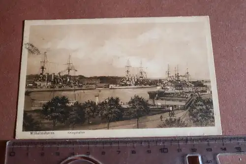 tolle alte Karte Wilhelmshaven  Kriegsschiffe -Kriegshafen 1914