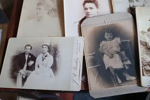14 tolle alte Kabinettfotos - Portraits - Swansea , London - UK - 1880-1910 ?