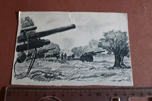 alte Künstlerkarte  Artilleriegeschütze im Felde 1941