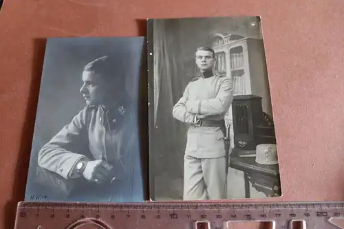 zwei tolle alte Portraits eines Soldaten KuK - Gebirgsjäger ? Edelweiss - EII ??