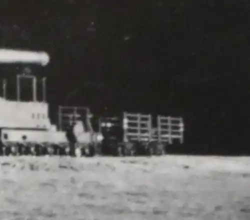  altes Foto - deutsches ? Eisenbahngeschütz bei Nacht 