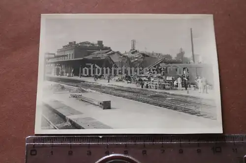 altes Foto - zerstörter Bahnhof Frankreich Douai