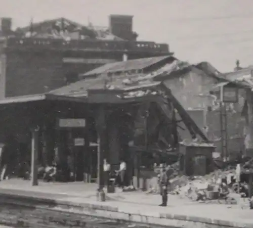 altes Foto - zerstörter Bahnhof Frankreich Douai