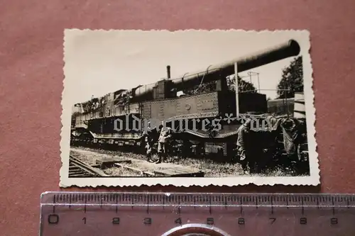 tolles altes Foto - französisches Eisenbahngeschütz Bahnhof Gérardmer