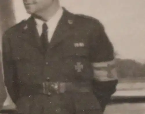 tolles altes Foto - drei Männer in Uniform Heer und Marine ??? am Hafen 