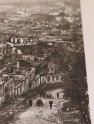 altes Foto zerstörte Stadt Smolensk - Blick von der Kathedrale  auf Dnjepr