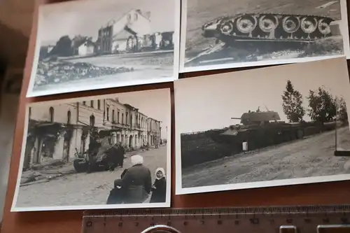 12 alte Fotos - Zerstörung , Panzer, Flugzeuge Gebäude - Raum Smolensk