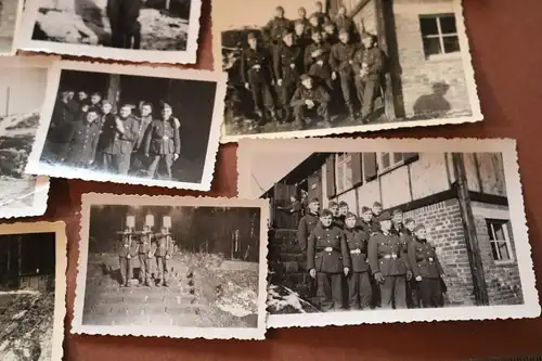 neun alte Fotos - Gruppenfotos Soldaten  , Portraits 