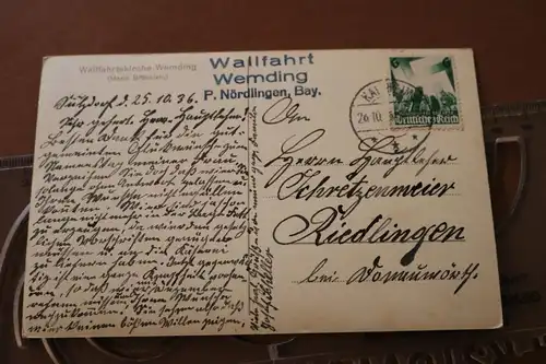 tolle alte Karte  Wallfahrtskirche  Wemding - 1936