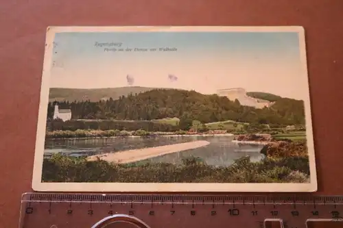 tolle alte Karte  Regensburg Partie an der Donau mit Walhalla 1909