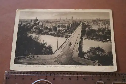 tolle alte Karte  Ansicht von München - Brücke 1921