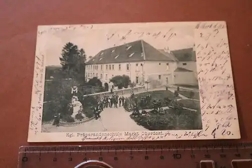 tolle alte Karte Kgl. Präparandenschule Markt Oberdorf  1900