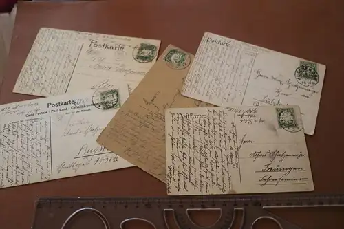 fünf handgemalte Postkarten - signiert A. Probst - München 1909-1910
